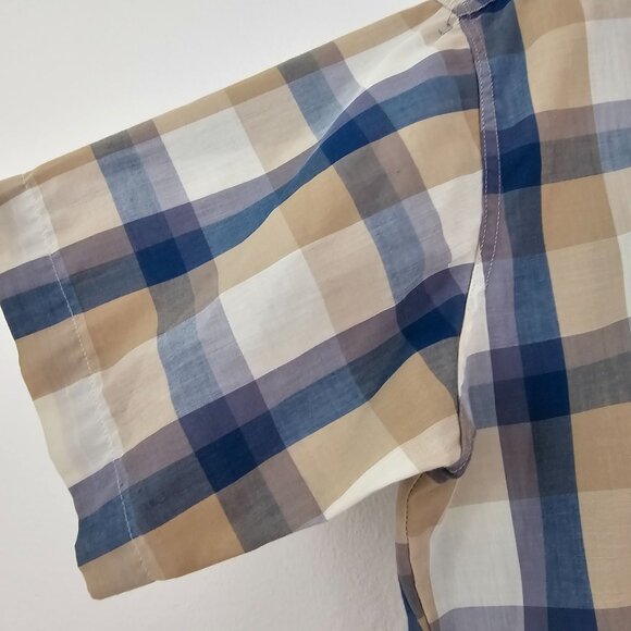 Vintage Levis Mens Sz M Plaid Check Cotton Button Up Shirt Western Casual Work - Picture 4 of 7